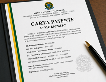 Foto do certificado INPI